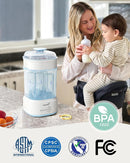 Bottle Sterilizer and Dryer, Compact Electric Steam Baby Bottle Sterilizer (Esterilizador de Biberones), Bottle Sanitizer for Baby Bottles, Pacifiers, Pump Parts Blue by TinyTreasures Baby Boutique