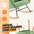 Rocking Chair with Ottoman and Pillow, Glider Rocker Chair, Accent Arm Chair Lounger for Living Room/Bedroom/Nursery, High Back, Solid Hardwood Base, Green by TinyTreasures Baby Boutique