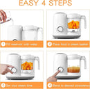 Baby Food Maker, 4 in 1 Baby Food Processor and Steamer, Puree Blender, Multifunctional Baby Puree Maker, Dishwasher Safe (White) by TinyTreasures Baby Boutique
