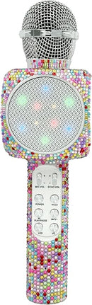 Sing-Along Bling Bluetooth Karaoke Microphone and Bluetooth Stereo Speaker All-in-One (Confetti Bling) by TinyTreasures Baby Boutique