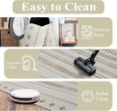 9x12 Area Rug Living Room Rugs, Boho Stain Resistant Washable Rug, Vintage Large Non-Slip Backing, Low Pile Lightweight Print Rug for Bedroom Dinning Room Home Office (Beige) by TinyTreasures Baby Boutique