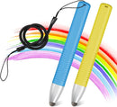 2pcs Kid-Friendly Stylus Pens for Touch Screens, Tablet Stylus Pen with Spring Cord Universal Touch Screen Capacitive Crayon Stylus Blue Yellow by TinyTreasures Baby Boutique