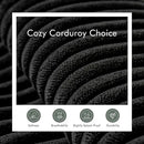 Boneless Sectional Cloud Couch Sofa for Living Room, 112" L-Shaped Modular Modern Lounge Sleeper Black Couches with Chaise, No Assemble, Cordury Compression Upholstered Sofas by CozyNest Decor