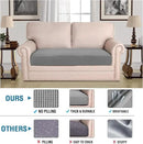 H.VERSAILTEX Super Stretch Individual Seat Cushion Covers Sofa Covers Couch Cushion Covers Slipcover Sets Thick Jacquard Textured Twill Fabric (1 Piece Loveseat Cushion Cover, Dove) by CozyNest Decor