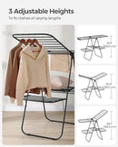 SONGMICS Clothes Drying Rack, Foldable 2-Level Laundry Drying Rack, Free-Standing Laundry Airer, with Height-Adjustable Wings, 33 Drying Rails, Sock Clips, Black ULLR053B01V1 by CozyNest Decor