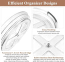 Clear Lazy Susan Organizer Turntable for Cabinet Table Top, 9.25 Inch 2 Pack 360 Rotating Spinning Makeup Organizer for Vanity, Kitchen Storage Rack Heavy-Duty Pantry Spices Tray Countertop Organizer by CozyNest Decor
