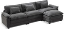 URRED Modular Sectional Sofa Comfy Cloud Couch, Modern Velvet Sofa Sleeper Deep Seat Couches with Ottoman/Pillows for Living Room (Dark Gray, 117''- L Shape) by CozyNest Decor