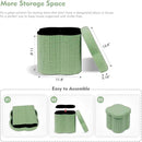 B FSOBEIIALEO Storage Ottoman Cube, Flowers Shaped Ottomans with Storage Foot Stool Footrest for Lving Room, Boucle Ottoman Seat for Dorm Room,Faux Teddy Fur, Green 12.6"x12.6"x12.6" by CozyNest Decor
