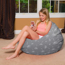 Posh Creations Bean Bag Chair for Kids, Teens, and Adults Includes Removable and Machine Washable Cover, Canvas White Dandelions on Gray, 38in - Large by TinyTreasures Baby Boutique