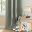 H.VERSAILTEX Room Darkening Curtains for Living Room Light Reducing Thermal Insulated Window Treatment Panels/Drapes Grommet Top 2 Panels Sea Grass - 52 x 96 Inches by CozyNest Decor
