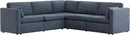 CHITA Oversized Modular Sectional Fabric Sofa Set, FSC Certified Extra Large 5 Seat V Shaped Cloud Couch for Living Room, 106 inch Width, 4 Seater and 1 Middle Corner, Blue by CozyNest Decor