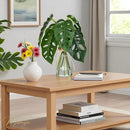 Artificial Flowers Turtle-Back, Alocasia Leaf, in Glass Vase with Faux Water,7Pcs Artificial Leaves Real Touch Latex Leaves for Centerpiece (2, Turtle-Back Leaf) by CozyNest Decor