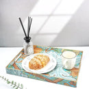 Spsyrine Serving Tray with Handles, Plastic Decorative Tray for Coffee Table, Living Room, Home Decor, Sunflower by CozyNest Decor