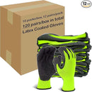 Evridwear Crinkle Latex Rubber Hand Coated Safety Work Gloves for Men Women General Multi Use Construction Warehouse Gardening Assembly Landscaping (L-Size) Lime 120 Pairs Pack by GreenHaven Gardens