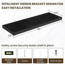 36 Inch Floating Shelves, 12 Inch Deep Floating Shelves for Wall, Floating Shelf with Invisible Brackets, Deep Shelves for Bathroom, Bedroom, Living Room, 2 Pack, Black by CozyNest Decor