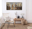Mofutinpo Abstract Modern Canvas Wall Art for Living Room Cityscape New York Wall Decor City Theme Paintings Brown Framed Pictures Office Artwork Wall Decor Bedroom Above Bed by CozyNest Decor