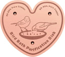 1-Pack 99.99% Pure Copper Bird Bath Purification Disk,Copper Disc with Stable Triple-Point Support,Fits All Outdoor Bird Baths(Heart-Shaped) by GreenHaven Gardens