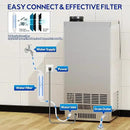 Commercial Ice Maker Machine, 110Lbs/24H, 30Lbs Storage, 36Pcs Clear Ice Cubes in 10-15Mins, Stainless Steel Under Counter or Freestanding Ice Machine - 2 Water Inlet Modes, for Home Party Office by CozyNest Decor