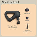 TheraGun Therabody Relief - Quiet Deep Tissue Therapy Massage Gun - Bluetooth Enabled, Electric Percussion Massage Gun & Personal Massager for Pain in The Neck, Back, Leg, Shoulder and Foot (Black) by CozyNest Decor