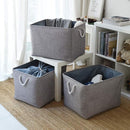 TheWarmHome Storage Baskets for Organizing, Sturdy Fabric Storage Basket , Foldable Storage Baskets for Shelves Closet Nursery Toy (Grey 3 Pack 20.5×15.7×13.8inch) by TinyTreasures Baby Boutique