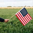 12 Pcs 12x18 Inch American Flags on Stick, American Flags for Outside, USA Stick Flag with Handheld and Grounded Multi-Purpose Flagpole, Memorial Day Decorations, 4th of July, Veterans Day, Patriotic Decorations by GreenHaven Gardens