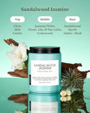 M&SENSE Sandalwood Jasmine Scented Candles, Large Soy Natural Long Lasting 19.4oz 110 Hour Burning Floral Non Toxic Double Wick Aromatherapy Candle Gifts for Women Friend by CozyNest Decor