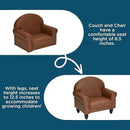Children's Factory As We Grow Toddler Chair, Flexible Seating for Daycare or Preschool, Kids Reading Couch, Playroom Furniture, Walnut by CozyNest Decor