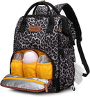 Wrangler Leopard Print Backpack Multifunction Baby Travel Bag with Changing Pad, Stroller Straps and Pacifier Case WG2204-91103LP-BK by TinyTreasures Baby Boutique