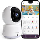 Baby/Pet Monitor for Indoor Security, Monitoring with Smart Phone app, 2K QHD Resolution, Auto Tracking/Motion Dection, 2-Way Audio Talk, Night Vision, Pan-Tilt Camera by TinyTreasures Baby Boutique