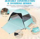 Large Easy Setup Beach Tent,Anti-UV Beach Shade Beach Canopy Tent Sun Shade with Extended Floor & 3 Mesh Roll Up Windows Fits 3-4 Person,Portable Shade Tent for Outdoor Camping Fishing (Mint Green) by TinyTreasures Baby Boutique
