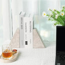 Marble Bookends for Heavy Books, Decorative Book Ends for Shelves, Durable and Heavy-Duty Bookends for Hardback Book & CDS, Off-White Unique Books Stopper & Holder, Set of 2 by CozyNest Decor