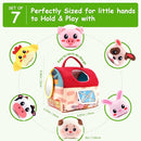 Baby Toys 6-12 Months, Soft Barn Toy with 6 Stuffed Farm Animals, Rattle, Crinkle, Mirror, Sensory Toys for Toddlers 1-3, 6 7 8 9 10 Month Old Baby Toys, Montessori Toys Gift for 1 Year Old Boy Girl by TinyTreasures Baby Boutique