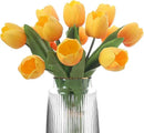 Orange Artificial Tulips, 2 Bundles 14Pcs, Fake Tulips Artificial Flowers, 2 x 2.4 Inch Large Flower Head Big Tulip, Easter Valentine's Day Mother's Day Home Decoration Flowers by CozyNest Decor