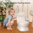 2-in-1 Toddler Potty Training Toilet - Larger Potty Chair & Detachable Training Seat for Boys & Girls Ages 1-3 with Flushing Sound, Wipes Storage, Toilet Paper Holder by TinyTreasures Baby Boutique