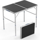 VINGLI 3FT Small Camping Table Adjustable Height Aluminum Folding Table for Picnic Party BBQ, Plastic RV Suitcase Table Portable Lightweight Fold Up Utility Outdoor Tables with Carrying Handle … by GreenHaven Gardens