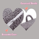 Kids Snuggly-Soft Sherpa Chair, Cuddly Toddler Foam Chair for Boys and Girls, Grey by TinyTreasures Baby Boutique