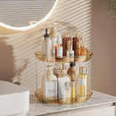 LAMU 2 Tier Lazy Susan Turntable Organizer 9.25'' Rotating Spice Rack Organization for Cabinet, Kitchen, Pantry, Countertop, Bathroom, Vanity, Medicine Cabinet Organizer, Amber by CozyNest Decor