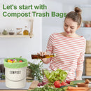 100% Compostable 1.6 Gallon Trash Bags, 6 Liter, 150 Count Kitchen Food Scrap Small Compost Bags for Countertop Bin with Europe EN13432 Certified by GreenHaven Gardens