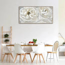 arteWOODS Cream White Flowers Framed Wall Art - Soft Peony Pictures for Wall Decor Elegant Blossom Flower Painting Artwork Botanical Prints for Living Room Home Office Wall Decoration 20" x 40" by CozyNest Decor