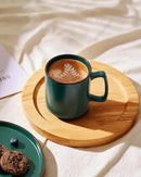 famiware Coffee Mugs Set of 4, Nebula 14oz Coffee Mugs, Ceramic Cup Set with Handle for Latte, Tea, Milk, Cappuccino, Cocoa, Dark Green by CozyNest Decor