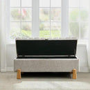 Storage Ottoman Bench, Bedroom Storage Bench Foot Rest with Legs, 17.1 x 48.6 x 18.5 Inches, End of Bed Bench, Load up to 500 lb, for Living Room, Bedroom, Entryway, Light Gray by CozyNest Decor
