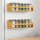 2 Pack Magnetic Spick Rack for Refrigerator, Fridge Organizer Shelf, Bamboo Wood by CozyNest Decor