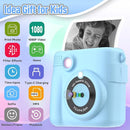 Kids Camera Instant Print, Christmas Birthday Gifts for Kids Age 3-12, Selfie Digital Camera with 1080P Videos,Toddler Portable Travel Cameras Toy for 4 5 6 7 8 9 Year Old Boys Girls-Blue by TinyTreasures Baby Boutique