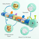Sumobaby Baby Toys Musical Caterpillar, Stuffed Animal Activity Soft Toys with Teether,Multi-Sensory Crinkle, Rattle and Textures, for Tummy Time Baby Toys 0 to 12 Months Boys,Girls,Caterpillar(Blue) by TinyTreasures Baby Boutique
