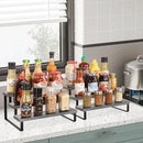 YINMIT Wooden Display Riser Stand, Tiered Perfume and Cologne Organizer Stand, 3 Tier Spice Rack Organizer, Rustic Display Shelf for Candles (3 Tier,2Pack,Grey) by CozyNest Decor