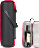 Single Wine Gift Tote Bag, Hard Shell Protector Bags Insulated Cooler Bag Champagne Bottle Gift Box Portable Wine Carrier for Travel, Picnic, Beach, BYOB Restaurant (Black) by TinyTreasures Baby Boutique
