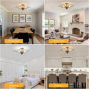 Ganeed Vintage Crystal Chandelier, Modern Bronze Branches Ceiling Light Fixture with 5-Light Heads for Farmhouse Living Room Dinning Room Kitchen Over Table Hallway by CozyNest Decor