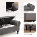 YOUDENOVAn 60”Bench with Storage, Upholstered Tufted Button Window Bench with Plenty Hidden Storage Space,Faux Leather Ottoman Bench for Bedroom, Living Room, Entryway，Grey by CozyNest Decor