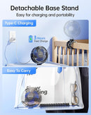 SWEETFULL Portable Stroller Fan with Display 4000mAh Battery Powered Mini Clip On Fan, 4-Speed Rechargeable Small Personal Cooling for Baby Car Seat Crib Travel - Black by TinyTreasures Baby Boutique