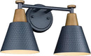 FEMILA 2-Light Bathroom Light Fixtures, Modern Bathroom Vanity Light with Hammered Metal Shade, Dark Blue Sconces Wall Lighting for Mirror Kitchen Bedroom, 4FG59B-2W Blue by CozyNest Decor